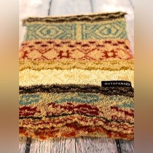 BUTAPANA Japanese Jacquard Fair Isle Style Cabincore Preppy Wool Knit Scarf